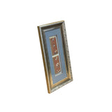 Vintage Chinese Floral Embroidery Fabric Piece Framed Wall Art ws4870S