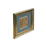 Vintage Chinese Floral Embroidery Fabric Piece Framed Wall Art ws4872S