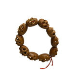 Chinese Brown Wood Beads Carved Into Skull Masks Look Chain ws4875S