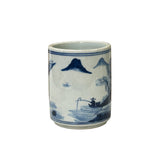 Chinese Small Blue White Scenery Graphic Porcelain Holder ws4902S