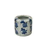Chinese Blue White Porcelain Round Vine Fruit Graphic Small Vase ws4904S