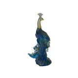 Blue Green Crystal Glass Daum Pate De Verre Peacock Figure ws4912S