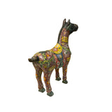 Vintage Oriental Chinese Reddish Maroon Cloisonne Metal Horse Figure ws4935S