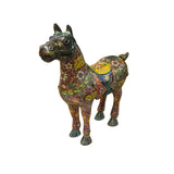 Vintage Oriental Chinese Reddish Maroon Cloisonne Metal Horse Figure ws4936S A