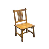 Zen Oriental Straight Legs Bars Backrest Solid Wood Chair ws4941S