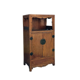 Vintage Light Brown Open Display Alcove Storage Cabinet ws4945S