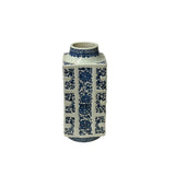 Vintage Chinese Blue White Floral Sequence Porcelain Vase ws4957S