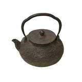 Vintage Rustic Mixed Iron Relief Cranes Motif Teapot Shape Display Art ws4958S