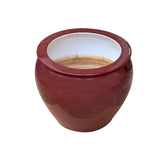 Simple Oxblood Red Glazed Ceramic Fishbowl Planter Pot ws4961S