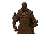 Carved Wood General Guan Yu Warrior Dragon Armor Figurine Sculpture ws4964S