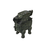 Green Bronze-ware Ram Ox Ding Archaic Zoomorphic Ritual Vessel Display ws4968S