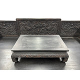 Oriental Dragon Relief Motif Solid Dense Tan Wood Luohan Daybed ws4970S