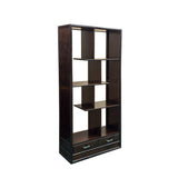 Asian Inspired Asymmetrical Dark Brown Shelving Display Cabinet Divider ws4972S