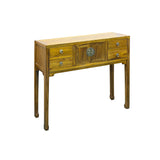 Honey Brown 4 Drawers Slim Narrow Console Side Foyer Table ws4980S