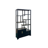 Oriental Asymmetrical Black Lacquer Shelving Display Cabinet Divider ws4985S