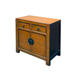 Distressed Vintage Style Weathered Orange Drawers Credenza Cabinet ws4995S