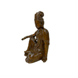 5" Wood Carved Zen Meditation Guan Yin Bodhisattva Serene Figure ws5010S