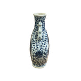 Chinese Blue White Porcelain MoonFlask Scenery Graphic Art Vase ws5022S