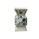 Vintage Pale Blue White Scenery Graphic Square Porcelain Vase ws5035S