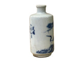 Small Blue White Handpaint Cranes Pine Scenery Graphic Porcelain Vase ws5045S