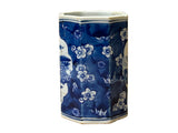 4" Small Octagonal Blue White Flower Vases Graphic Porcelain Art Vase ws5049S