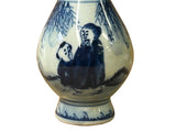 6" Oriental Blue White Scenery Graphic Small Porcelain Art Vase ws5053S