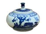Tiny Small Blue White Oriental Graphic Porcelain Jar ws5056S
