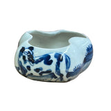 Tiny Small Blue White Oriental Abstract Graphic Porcelain Container ws5058S