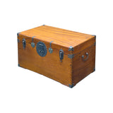 Vintage Oriental Wood Rectangular MoonFace Hardware Trunk Table ws5067S