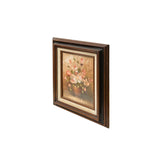Vintage Blooming Roses Brown Pot Small Canvas Oil Painting ws5073S