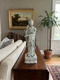 Vintage Off White Porcelain Standing Bodhisattva GuanYin Lotus Statue GB859S