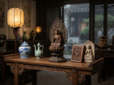 Oriental Buddha Halo Back Lotus Base Boxwood Display Stand GB809S