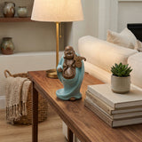 Joyful Laughing Buddha Light Celadon Robe Ceramic Coin Bat Ru Yi Figure GB873S