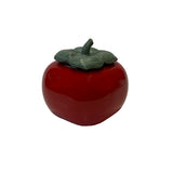 Chinese Red Ceramic Small Persimmon Shape Display Lid Container ws3085CS