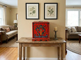 Vintage Distressed Chinese Red Dragon Graphic Drawers Chest GB800S