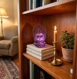 Crystal Glass Amethyst Purple Gautama Amitabha Shakyamuni Statue GB896S