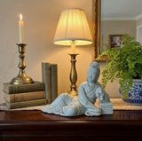 Chinese Vintage Finish Off White Porcelain Reclining Kwan Yin , Bodhisattva Statue GB899S