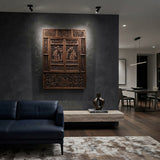 Chinese Scholars Student Motifs Wood Wall Panel Window Screen GB785S