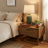 Simple Minimalistic Sleek Light Brown Drawer End Table Nightstand ws5082S