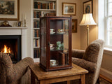 Vintage Square Brown Frame Glass Door Display Case Box GB723S