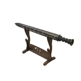 Chinese Black Mixed Material Sword Shape Fengshui Display Art ws3317S