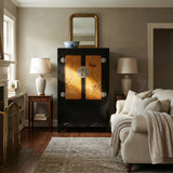 Chinese Black Orange Yellow Graphic  Armoire Wardrobe Cabinet cs5775S