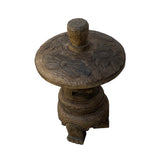 24" Distressed Stone Round Lotus Pattern Stack Lantern Display Art ws4974S