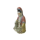 Vintage Chinese Fujian Porcelain Goddess of Compassion Kwan Yin  Holding Kid Statue ws3226S