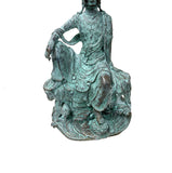 Chinese Rustic Oxidized Patina GuanYin Bodhisattva Metal Buddha Statue GB005S