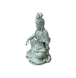 Chinese Handcrafted GuanYin Bodhisattva Tong Style Off White Porcelain Statue GB014S