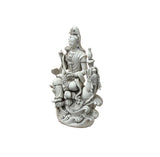 Chinese Handcrafted GuanYin Bodhisattva on Dragon White Porcelain Statue GB016S