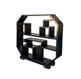 Chinese Black Lacquer Rectangular Display Curio Cabinet Room Divider GB028S