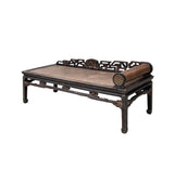 Vintage Chinese Fujian Chinoiserie Style Motif Carving Day Bed Chaise Bench GB030S