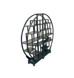 Chinese Black Round Shape Display Curio Cabinet Room Divider GB032S